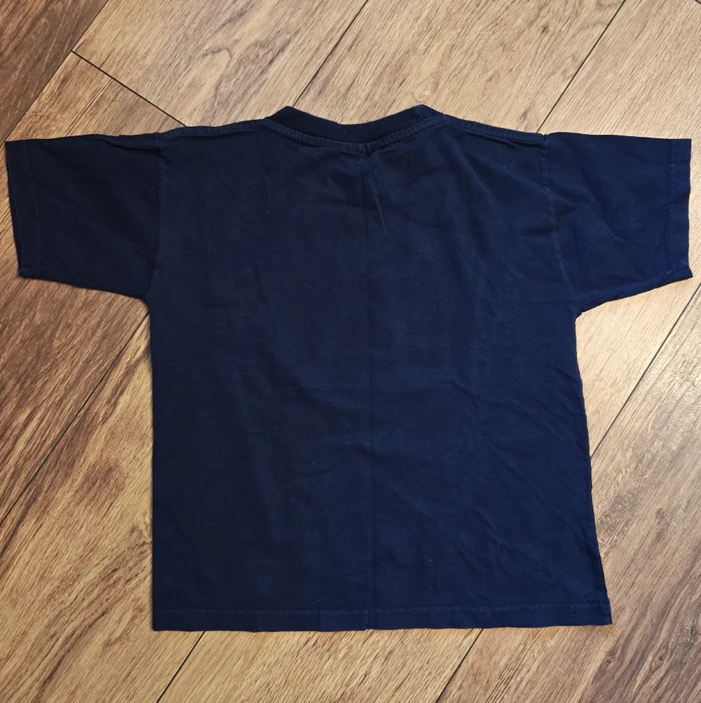 Barney London Graphic Short‎ Sleeve Tee Navy Kid's 3-4 Vintage 90s Y2K Nostalgia